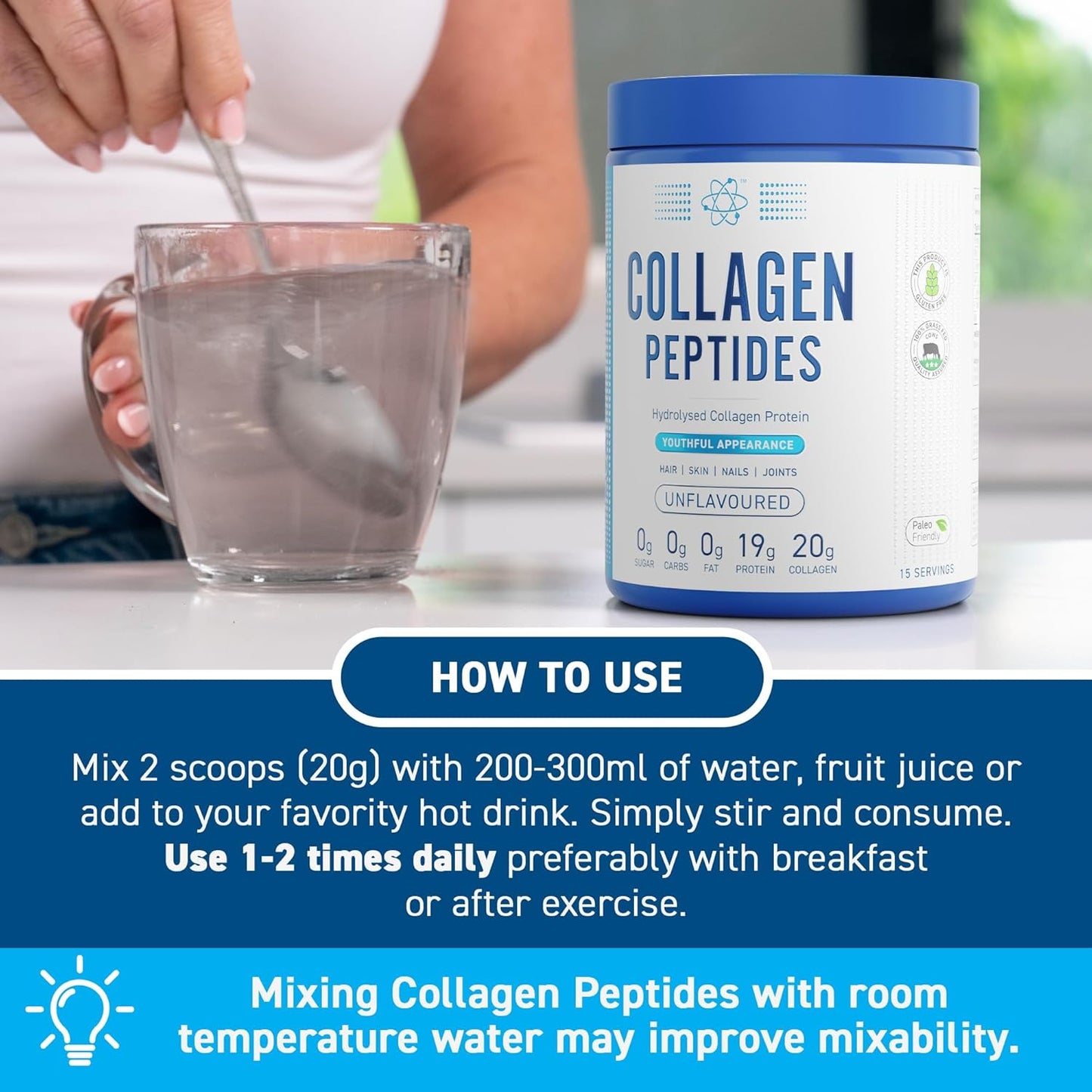 Applied Nutrition Collagen Peptides 300g Unflavoured