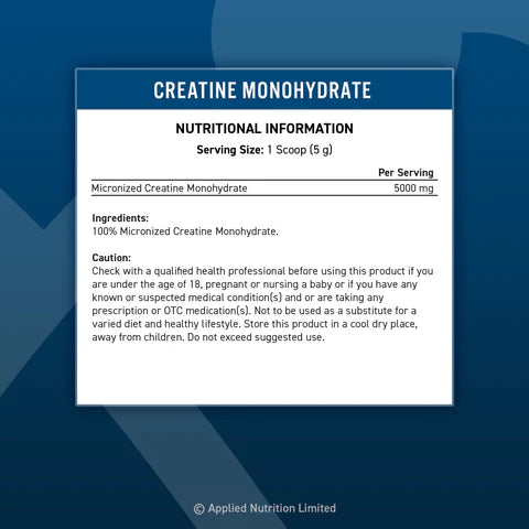 Applied Nutrition Professional Creatine Monohydrate Micronized | Unflavoured | Informed Sport Batch Tested