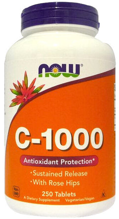 NOW Foods Vitamin C-1000 with Rose Hips Sustained Release 250 tablets
