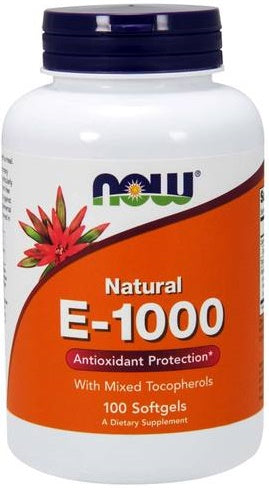 NOW Foods Vitamin E-1000 Natural (Mixed Tocopherols) 100 softgels