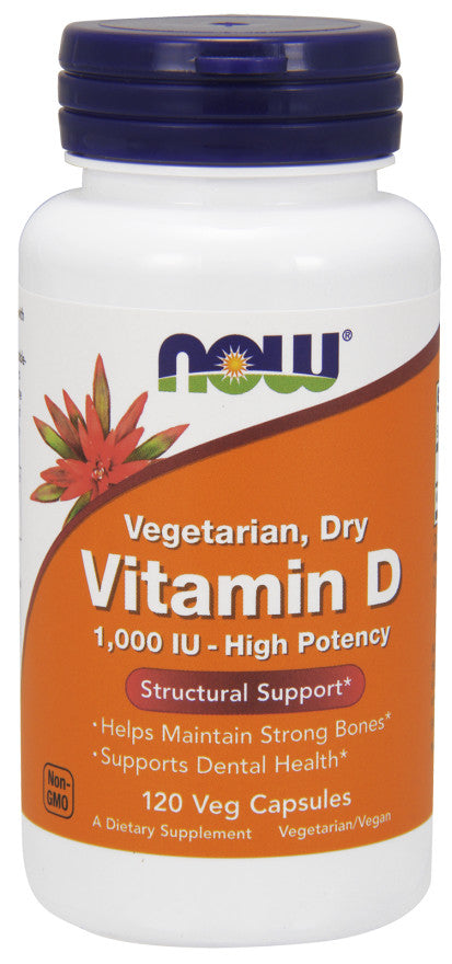 NOW Foods Vitamin D 1000 IU Vegetarian Dry 120 vcaps