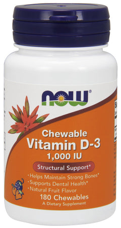 NOW Foods Vitamin D-3 1000 IU (Chewable) 180 chewables