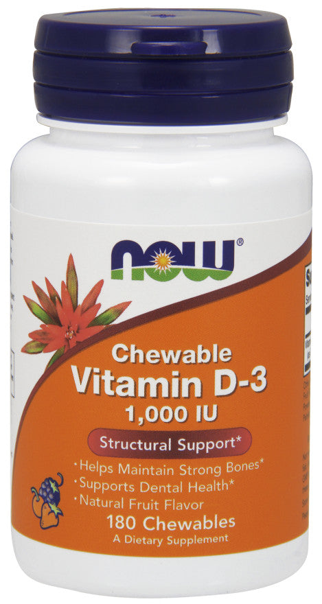 NOW Foods Vitamin D-3 1000 IU (Chewable) 180 chewables