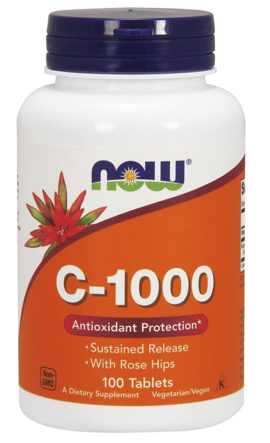 NOW Foods Vitamin C-1000 with Rose Hips Sustained Release 100 tabs
