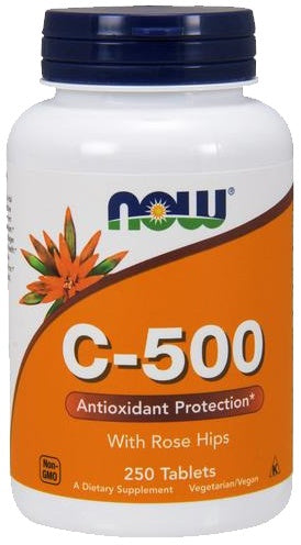NOW Foods Vitamin C-500 with Rose Hips 250 tablets