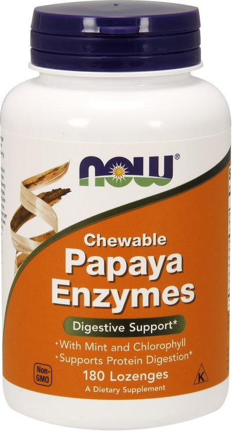 NOW Foods Papaya Enzyme Chewable 180 lozenges