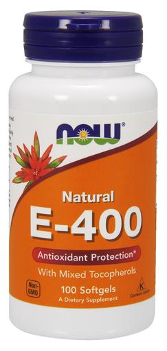 NOW Foods Vitamin E-400 Natural (Mixed Tocopherols) 100 softgels