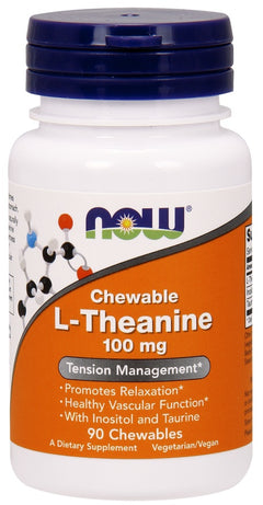 NOW Foods L-Theanine with Inositol and Taurine 100mg 90 chewables