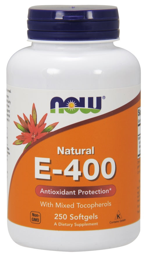 NOW Foods Vitamin E-400 Natural (Mixed Tocopherols) 250 softgels