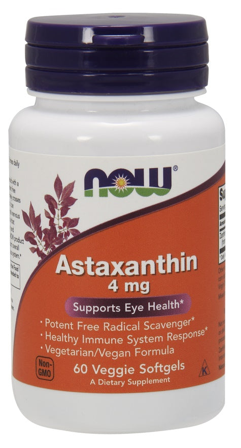 NOW Foods Astaxanthin 4mg 60 veggie softgels
