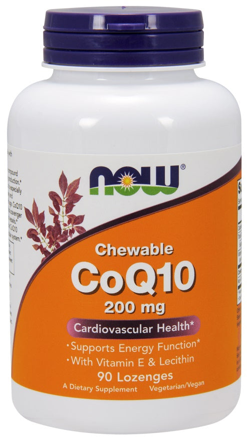 NOW Foods CoQ10 with Lecithin & Vitamin E 200mg (Chewable) 90 lozenges