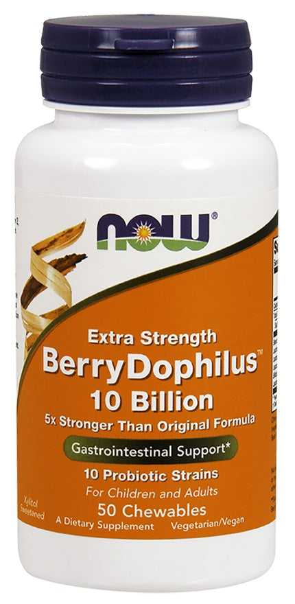 NOW Foods BerryDophilus 10 Billion (Extra Strength) 50 chewables