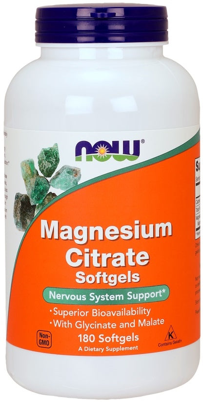 NOW Foods Magnesium Citrate Softgels 180 softgels