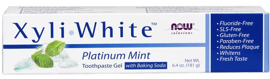 NOW Foods XyliWhite Platinum Mint Toothpaste Gel w/Baking Soda 181g