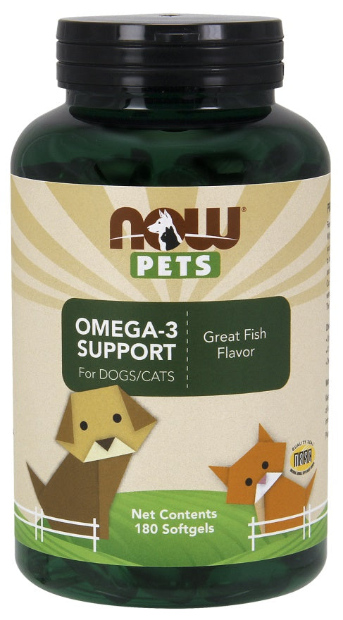 NOW Foods Pets Omega-3 Support 180 softgels