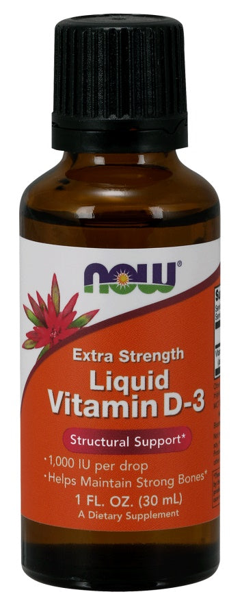 NOW Foods Vitamin D-3 Liquid 1000 IU (Extra Strength) 30 ml