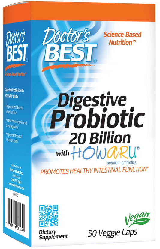Doctor's Best Digestive Probiotic 20 Billion CFU 30 vcaps