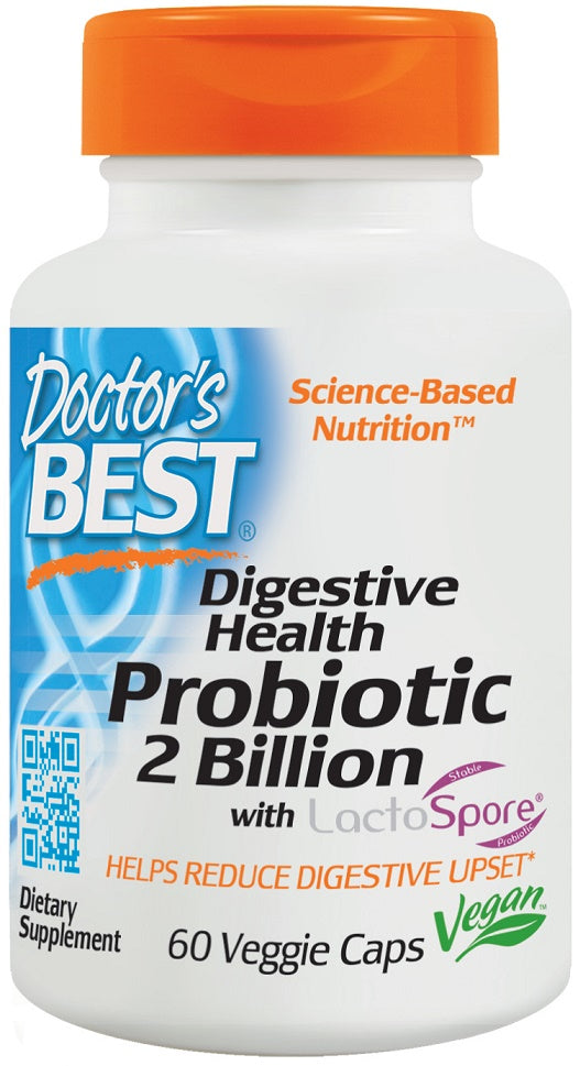 Doctor's Best Digestive Health Probiotic 2 Billion with LactoSpore 60 vcaps