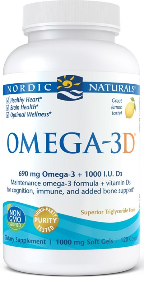 Nordic Naturals Omega-3D 690mg Lemon 120 softgels