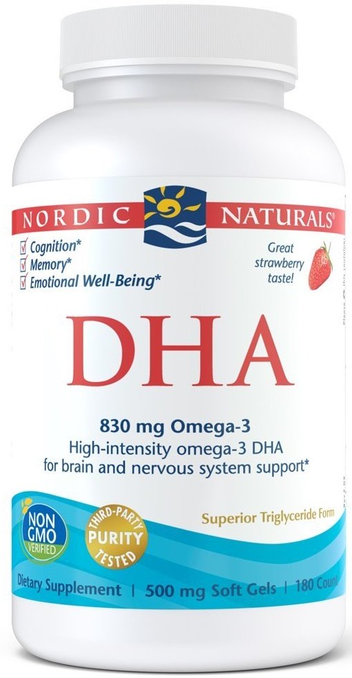 Nordic Naturals DHA 830mg Strawberry 180 softgels