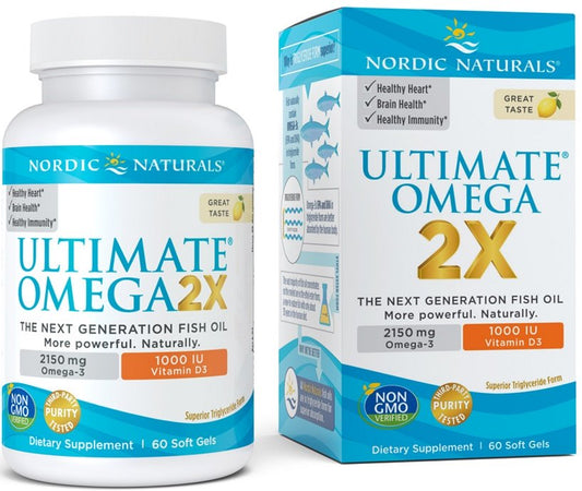 Nordic Naturals Ultimate Omega 2X with Vitamin D3 2150mg Lemon 60 softgels