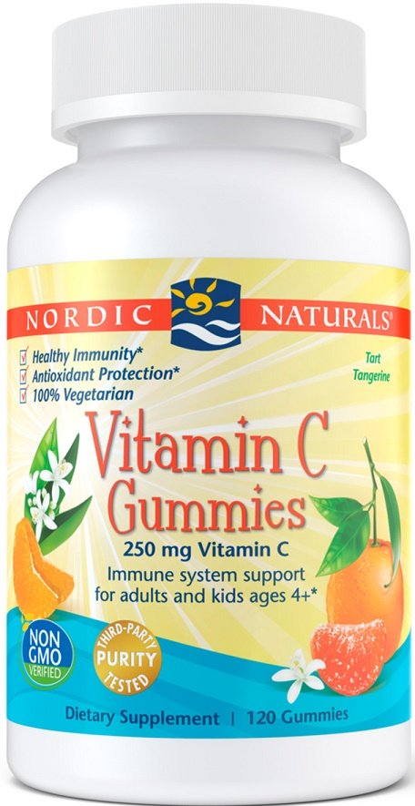 Nordic Naturals Vitamin C Gummies 250mg Tangerine 120 gummies