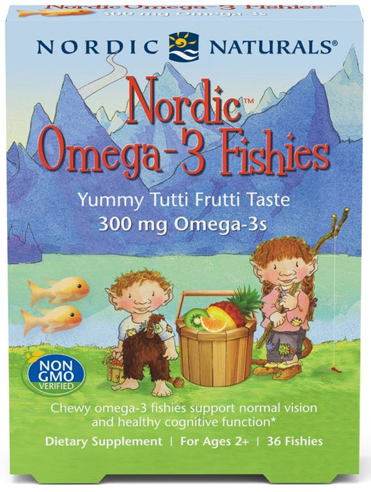 Nordic Naturals Nordic Omega-3 Fishies 300mg Yummy Tutti Frutti Taste 36 fishies