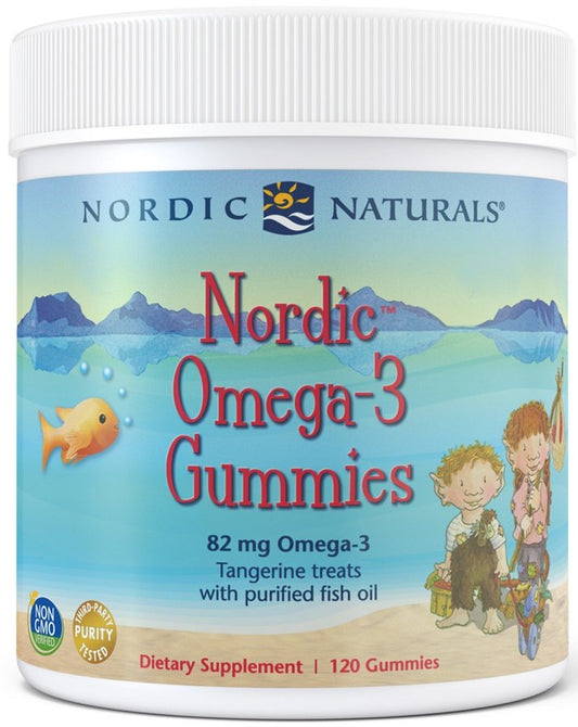 Nordic Naturals Nordic Omega-3 Gummies 82mg Tangerine Treats 120 gummies