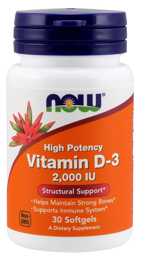 NOW Foods Vitamin D-3 2000 IU 30 softgels