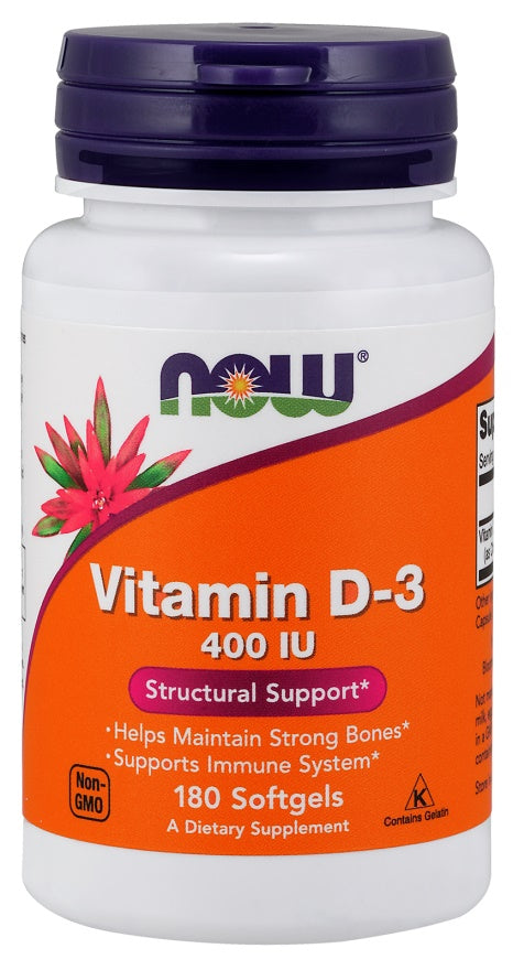 NOW Foods Vitamin D-3 400 IU 180 softgels