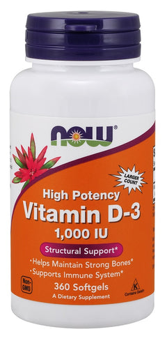 NOW Foods Vitamin D-3 1000 IU 360 softgels