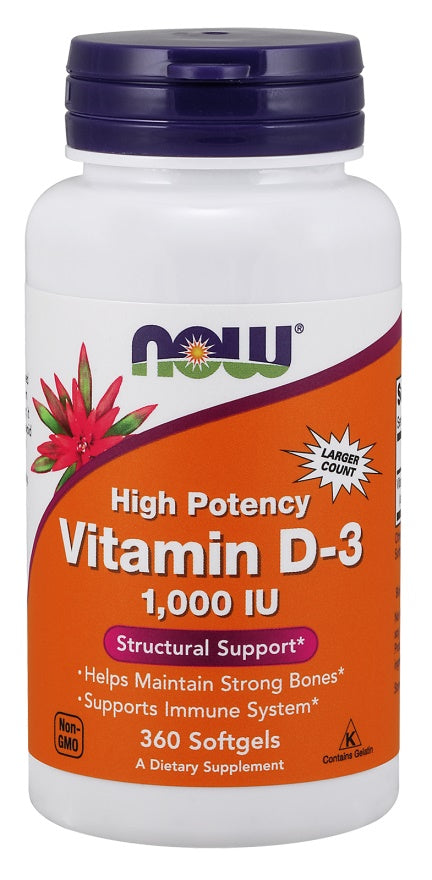 NOW Foods Vitamin D-3 1000 IU 360 softgels