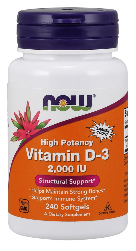 NOW Foods Vitamin D-3 2000 IU 240 softgels
