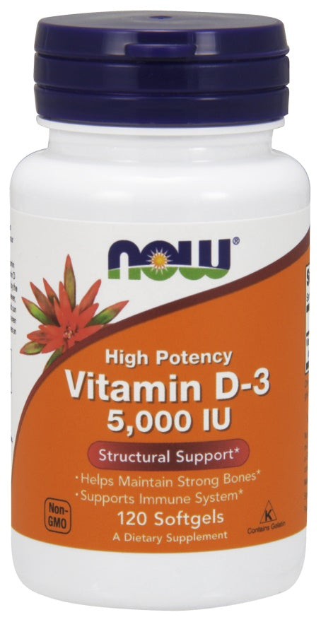 NOW Foods Vitamin D-3 5000 IU 120 softgels