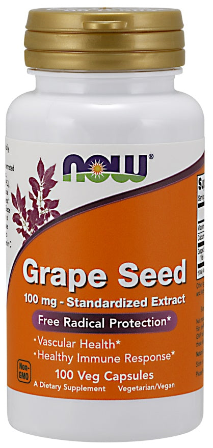 NOW Foods Grape Seed Standardized Extract 100mg 100 vcaps