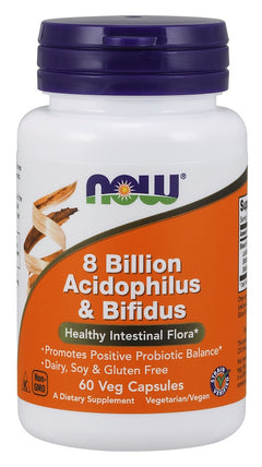 NOW Foods 8 Billion Acidophilus & Bifidus 60 vcaps