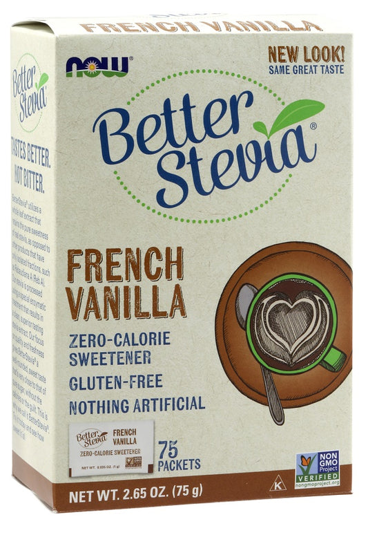 NOW Foods Better Stevia Packets French Vanilla 75 packets