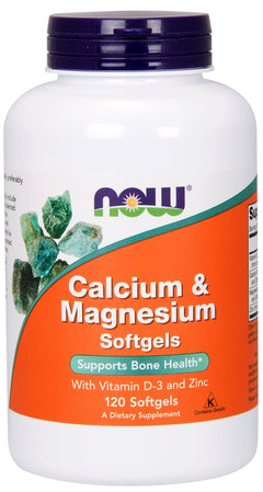 NOW Foods Calcium & Magnesium with Vit D and Zinc 120 softgels