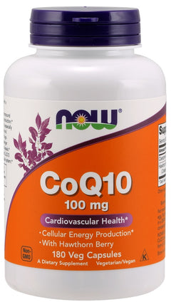 NOW Foods CoQ10 with Hawthorn Berry 100mg 180 vcaps