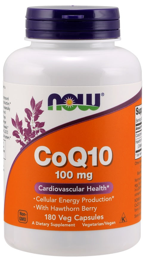 NOW Foods CoQ10 with Hawthorn Berry 100mg 180 vcaps