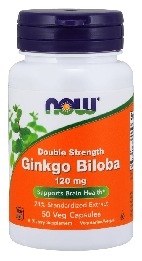 NOW Foods Ginkgo Biloba Double Strength 120mg 50 vcaps