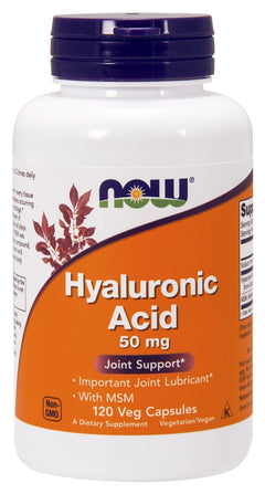 NOW Foods Hyaluronic Acid with MSM 50mg 120 vcaps