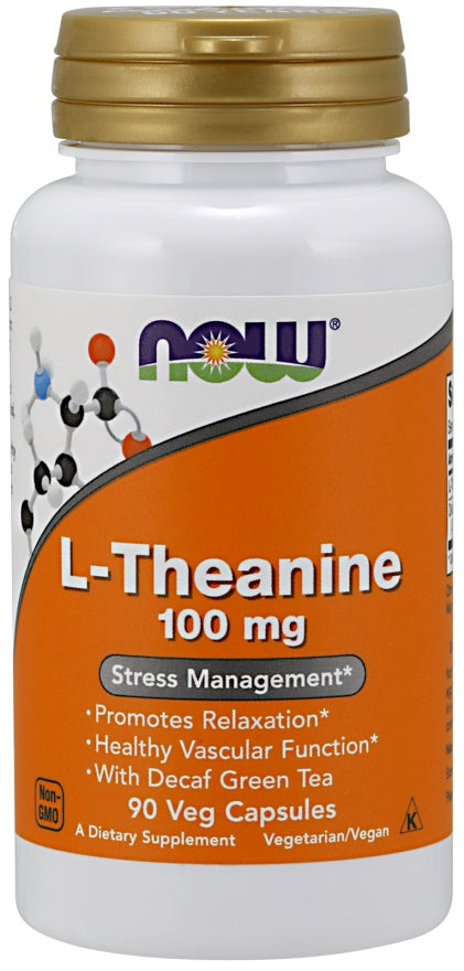 NOW Foods L-Theanine with Decaf Green Tea 100mg 90 vcaps
