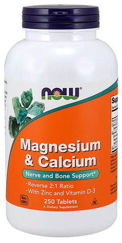 NOW Foods Magnesium & Calcium with Zinc and Vitamin D3 250 tablets