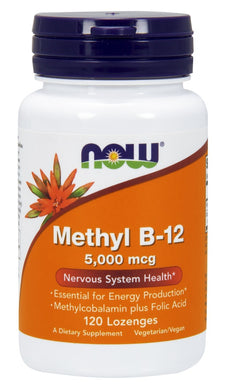 NOW Foods Methyl B-12 with Folic Acid 5000mcg 120 lozenges