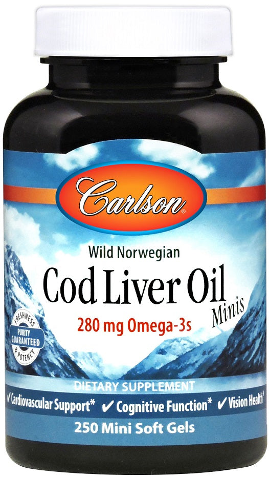 Carlson Labs Cod Liver Oil Minis 280mg 250 mini softgels