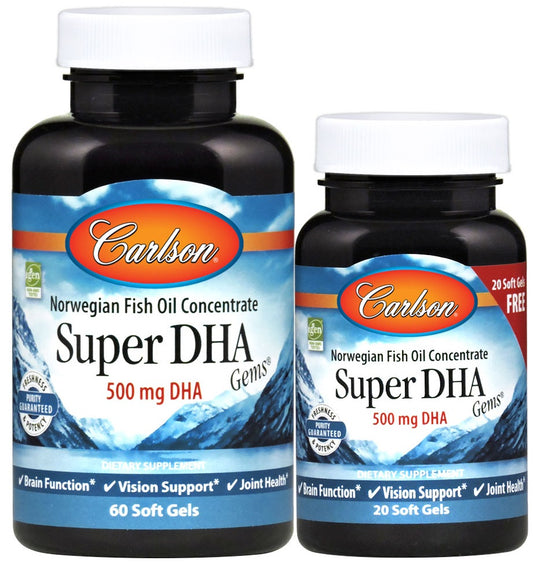 Carlson Labs Super DHA Gems 500mg 60 + 20 softgels