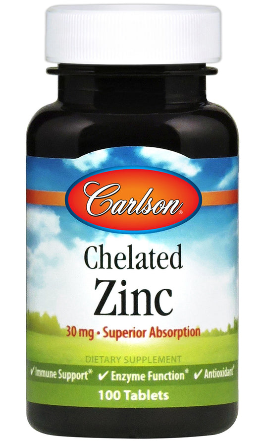 Carlson Labs Chelated Zinc 30mg 100 tablets