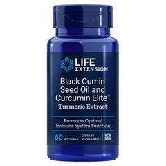 Life Extension Black Cumin Seed Oil and Curcumin Elite Turmeric Extract 60 softgels