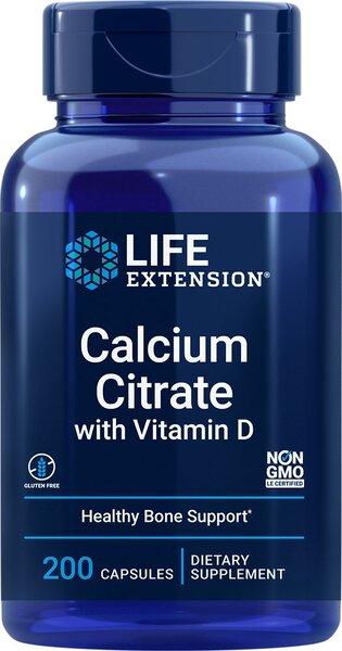 Life Extension Calcium Citrate with Vitamin D 200 vcaps